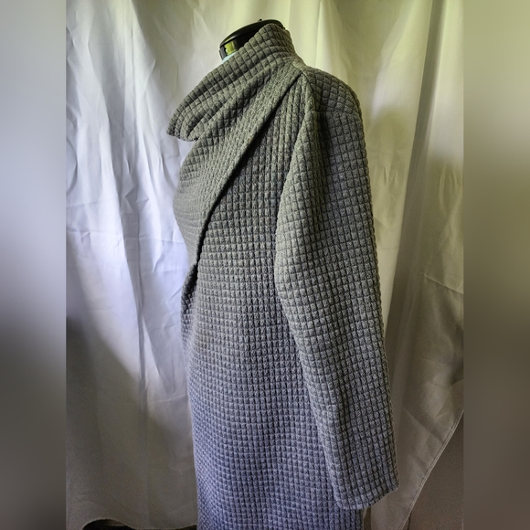 Depending on the Horizon- Large- Women's Waffle Pattern Tunic Sweater Dress-Grey - Picture 3 of 8